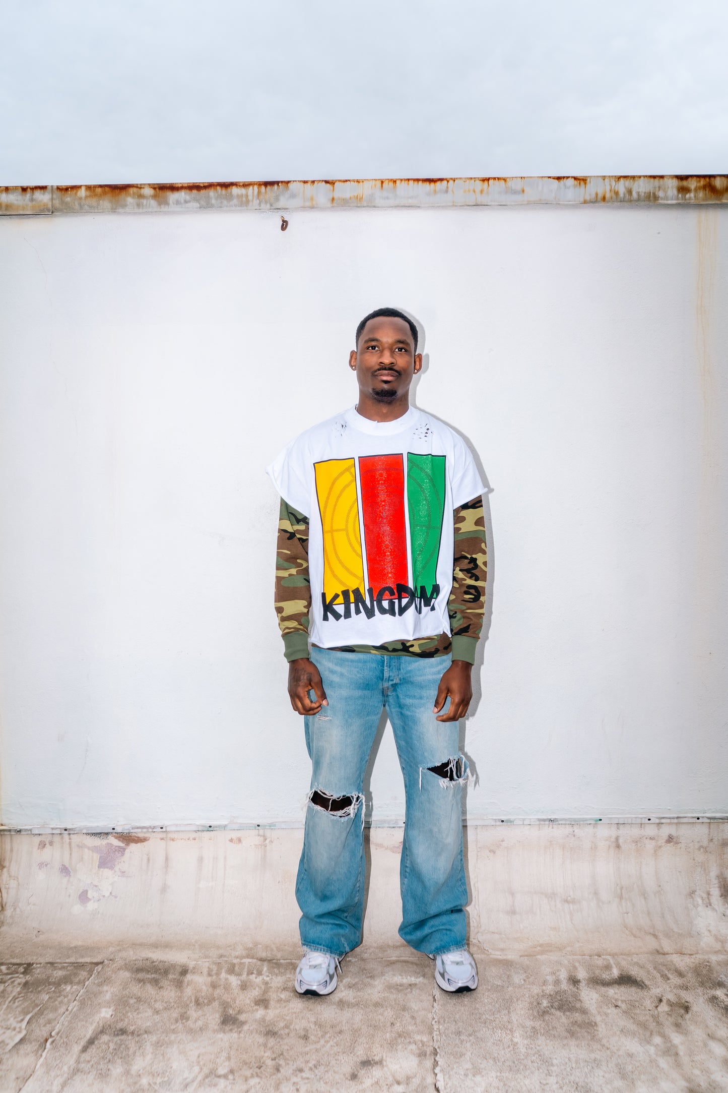 Double Layer Target Camo Oversized Longsleeve Tee