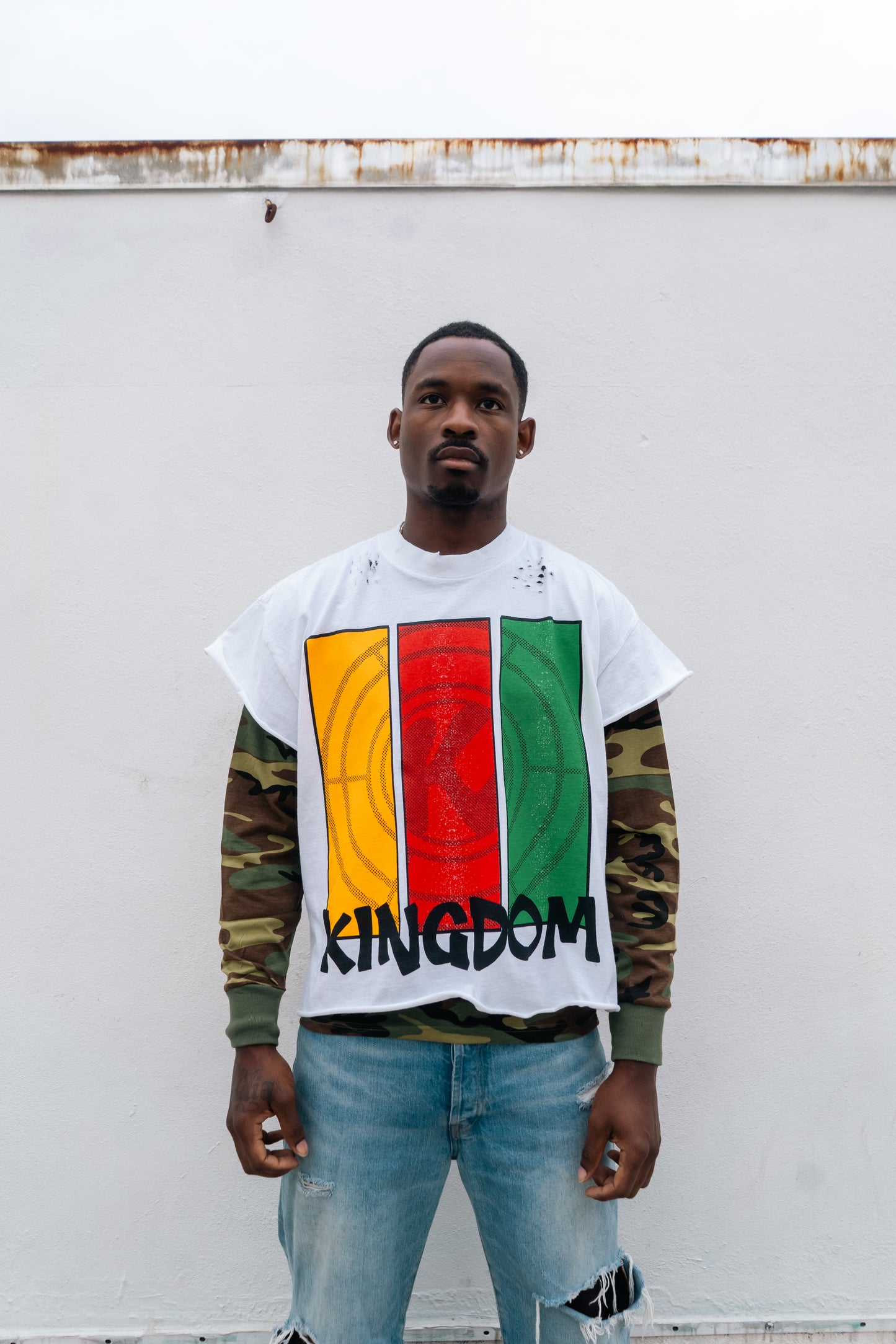 Double Layer Target Camo Oversized Longsleeve Tee