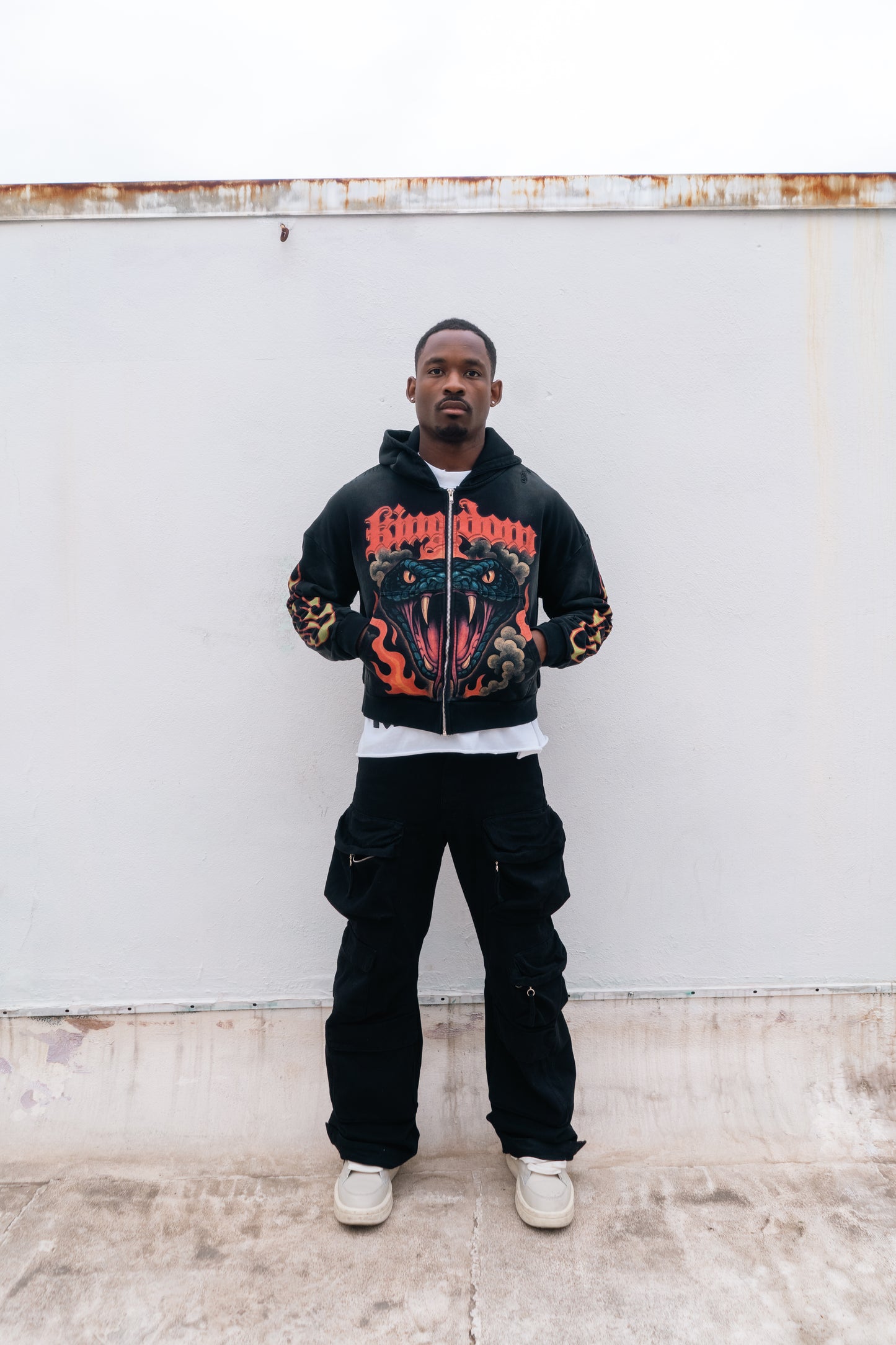 Python Cropped Zip Up Hoodie